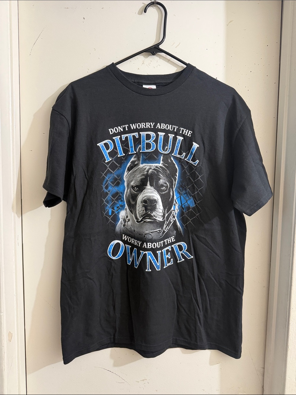 Delta Pitbull Graphic Tee - Black with Blue Accents